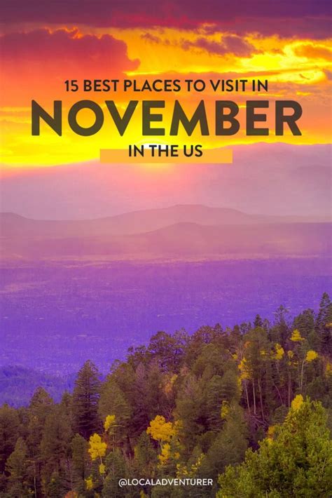 best places to visit in november in us|More.